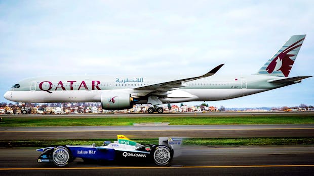 Qatar Airways was previously a sponsor of the Paris and New York E-Prix in the Formula E electric racing series. (Photo: Formula E). 