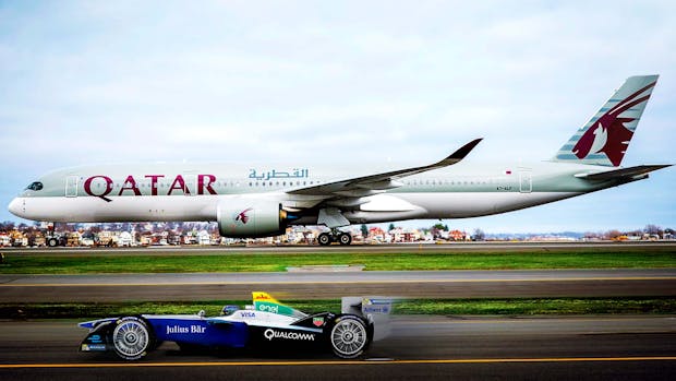 Qatar Airways was previously a sponsor of the Paris and New York E-Prix in the Formula E electric racing series. (Photo: Formula E).