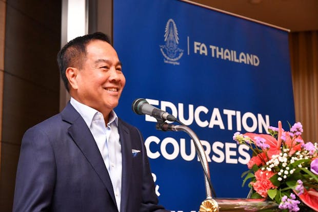 Football Association of Thailand president, Somyot Poompunmuang at the workshop in Bangkok on October 8, 2019. (Football Association of Thailand)