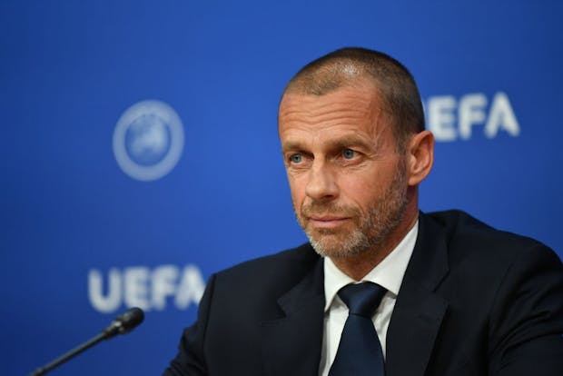 Uefa president Aleksander Ceferin during a press conference following a Uefa Executive Committee meeting. (Photo by Harold Cunningham - UEFA/UEFA via Getty Images).