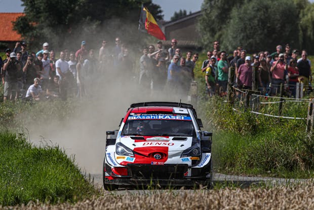 Sebastien Ogier of France and Julien Ingrassia of France compete at World Rally Championship Belgium (Photo by Massimo Bettiol/Getty Images)