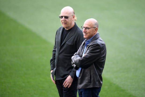 Avram and Joel Glazer, owners of Manchester United and Tampa Bay Buccaneers. (Photo by Michael Regan/Getty Images)