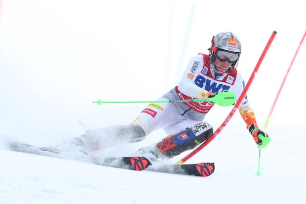 Petra Vlhová of Team Slovakia competes in the women's slalom in the Homelight Killington Cup during the FIS Ski World Cup on November 28, 2021 (by Gregory Shamus/Getty Images)