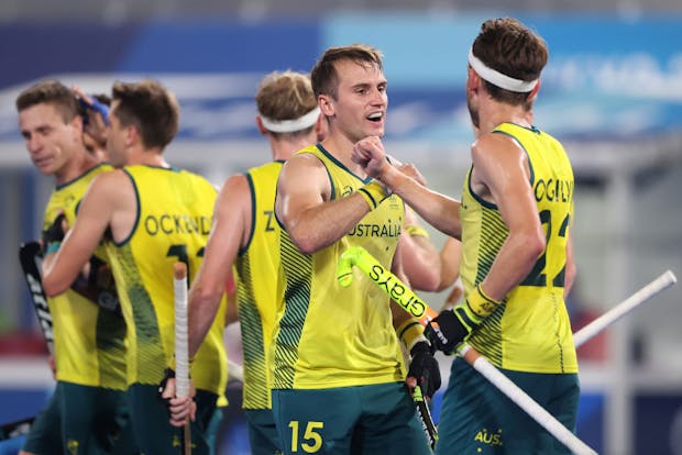 Joshua Simmonds and Flynn Andrew Ogilvie of Australia at the Tokyo 2020 Olympic Games. (Photo by Alexander Hassenstein/Getty Images)