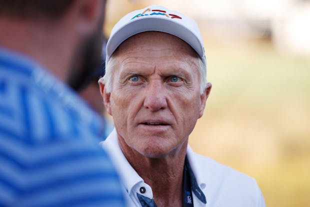 LIV Golf Investments chief executive Greg Norman. (Photo by Cliff Hawkins/Getty Images)