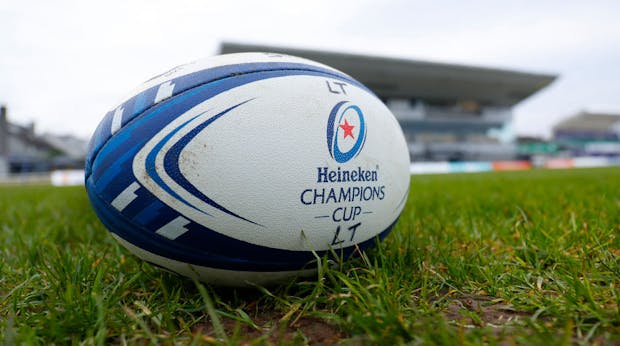 A view of an EPCR branded ball prior to Heineken Champions Cup match between Connacht and Leicester Tigers (Photo by Oisin Keniry/Getty Images)