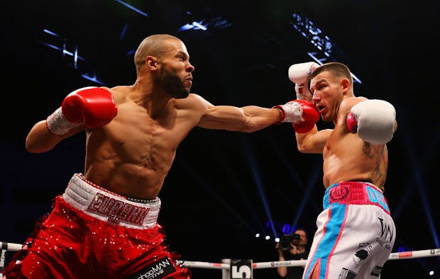 Liam Williams dodges a punch from Chris Eubank Jr (Photo by Huw Fairclough/Getty Images)