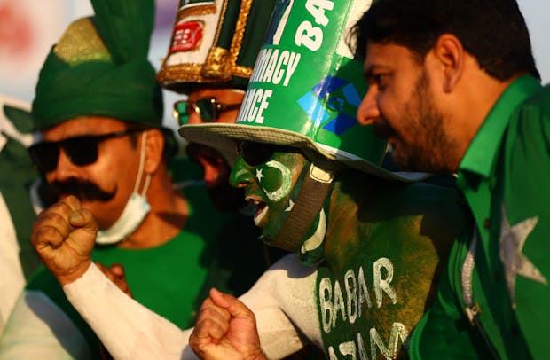 Pakistan fans attend the ICC T20 World Cup in the United Arab Emirates. (Photo by Francois Nel/Getty Images)