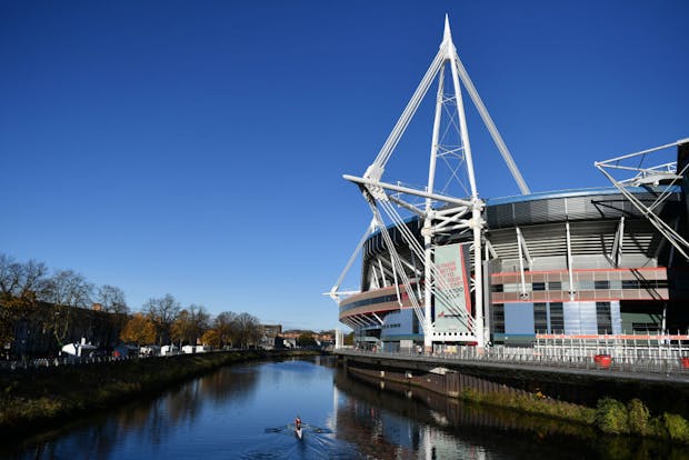 General view outside Principality Stadium prior to the Autumn Nations Series match between Wales and Fiji (Photo by Dan Mullan/Getty Images)