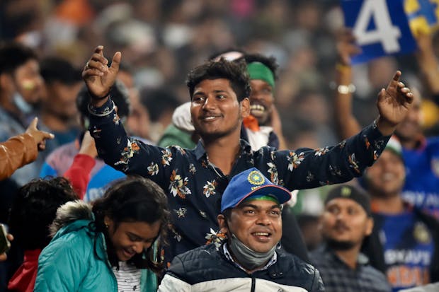 Fans show their support for India at JSCA International Stadium Complex in Ranchi. (Photo by Pankaj Nangia/Getty Images)