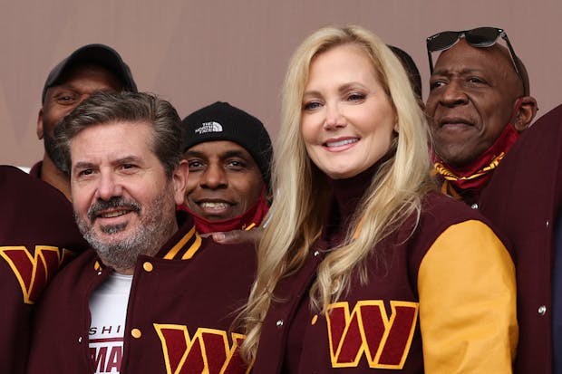 Washington Commanders owners Dan and Tanya Snyder. (Photo by Rob Carr/Getty Images)