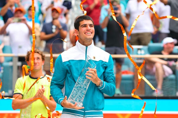 Spaniard Carlos Alcaraz helped draw bumper crowds at the 2022 Miami Open (Credit: Getty Images)