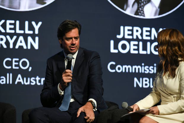 Australian Football League CEO Gillon McLachlan at SportNXT on April 6, 2022. (Image credit: SportNXT)