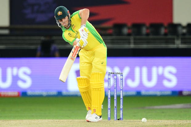 Australia at the 2021 ICC T20 World Cup final against New Zealand, in Dubai, November 2021. (Photo by Isuru Sameera Peiris/Gallo Images/Getty Images)