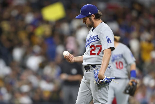 Los Angeles Dodgers pitcher Trevor Bauer. (Photo by Sean M. Haffey/Getty Images)