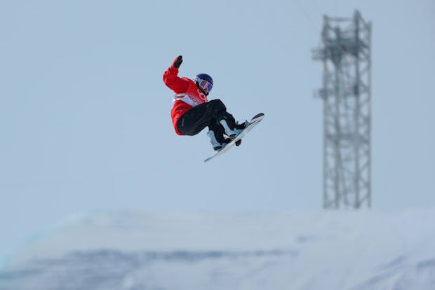 Queralt Castellet of Spain performs a trick during the Women's Snowboard Halfpipe Final at the Beijing 2022 Winter Olympics (Photo by Patrick Smith/Getty Images)