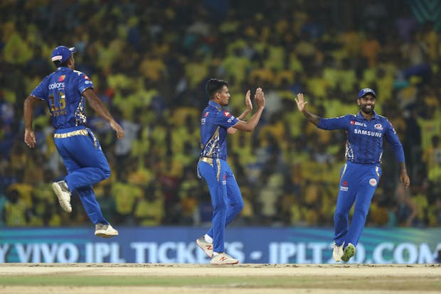 Action from the Indian Premier League match between Chennai the Super Kings and Mumbai Indians in Chennai. (Photo by Robert Cianflone/Getty Images)