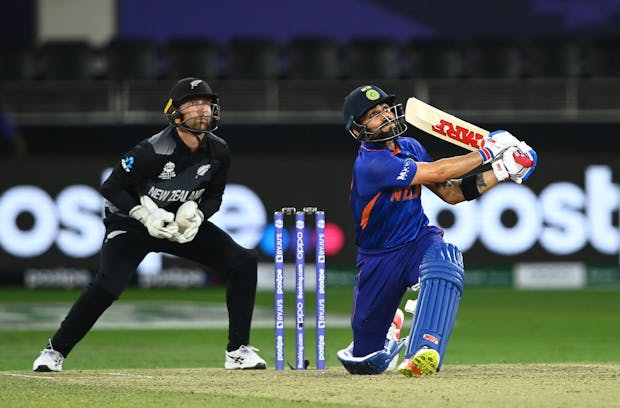 ICC Men's T20 World Cup match between India and NZ on October 31, 2021 in Dubai. (Photo by Alex Davidson/Getty Images)