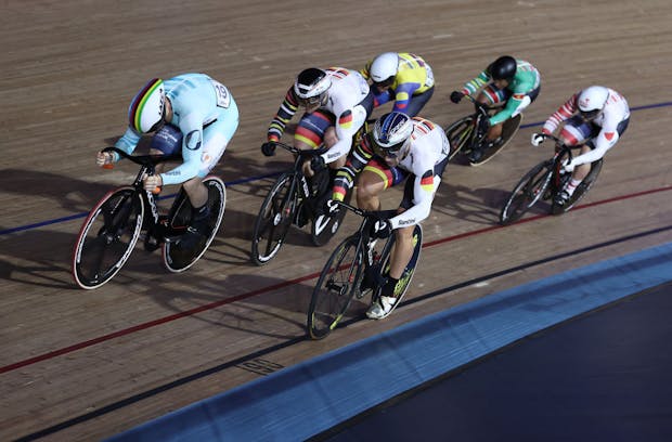 The Men's Kiren Race during Round 4 of the UCI Track Champions League (Photo by Ryan Pierse/Getty Images)