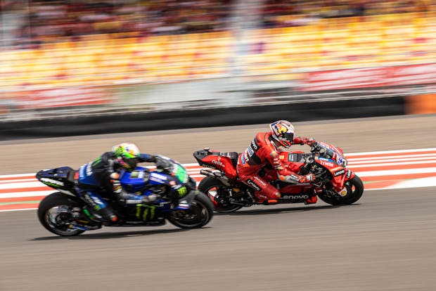 Action from the MotoGP Grand Prix of Indonesia in Lombok. (Photo by Robertus Pudyanto/Getty Images)