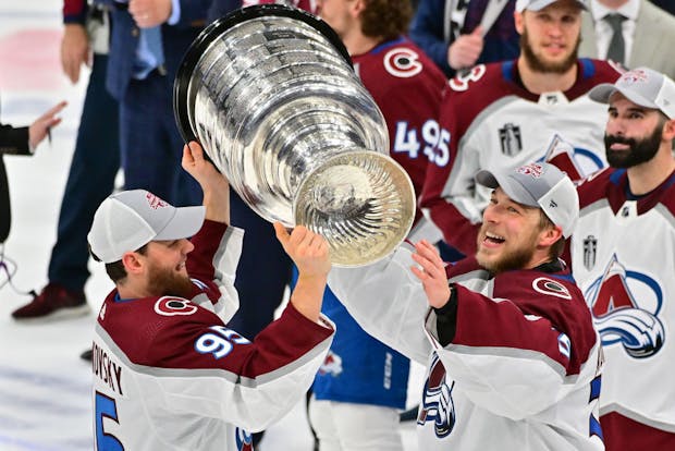 The Colorado Avalanche celebrate winning the National Hockey League's 2022 Stanley Cup Finals. (Photo by Julio Aguilar/Getty Images)
