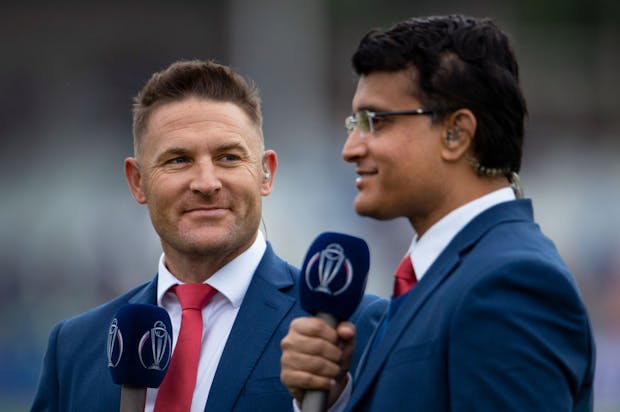 BCCI president Sourav Ganguly (right) and former New Zealand captain Brendon McCullum (left).  (Photo by Visionhaus/Getty Images)