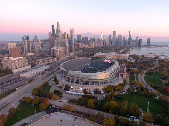 Soldier Field in Chicago, Illinois, home of the National Football League's Chicago Bears. (Photo by Quinn Harris/Getty Images)