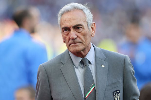 Gabriele Gravina, president of the FIGC, during the match between Italy and Argentina at Wembley Stadium on June 1, 2022 (by Jonathan Moscrop/Getty Images)