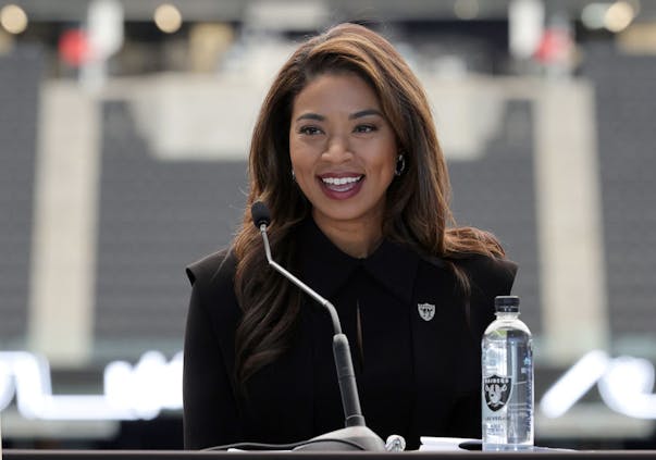 Sandra Douglass Morgan, newly named as the president of the National Football League's Las Vegas Raiders. (Photo by Ethan Miller/Getty Images)