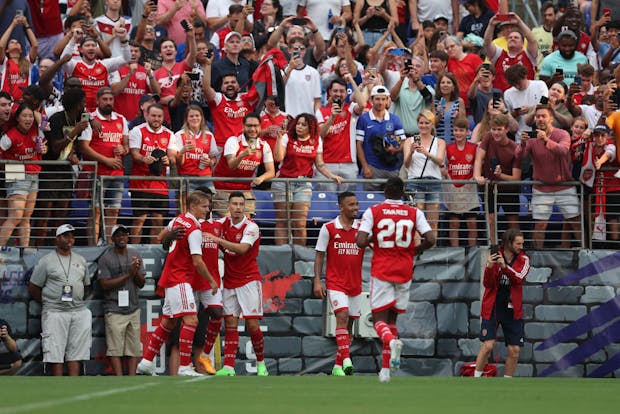 Action from the friendly match between Arsenal and Everton at M&T Bank Stadium in Baltimore. (Photo by Rob Carr/Getty Images)