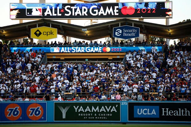 Fans at Dodger Stadium in Los Angeles, California, during Major League Baseball's 2022 All-Star Game. (Photo by Ronald Martinez/Getty Images)