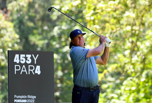 Pat Perez tees off during the LIV Golf Invitational - Portland at Pumpkin Ridge in Oregon. (Credit: Getty Images)