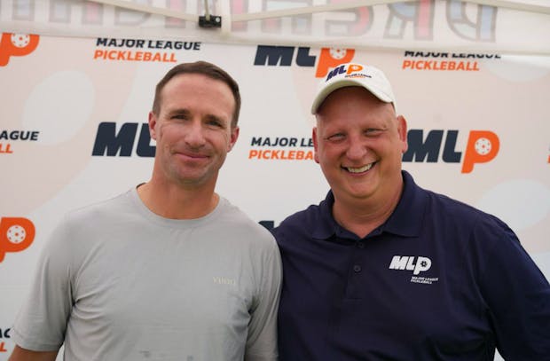 Mad Drops PC investor Drew Brees (left) and Major League Pickleball founder Steve Kuhn (Credit: Major League Pickeball)