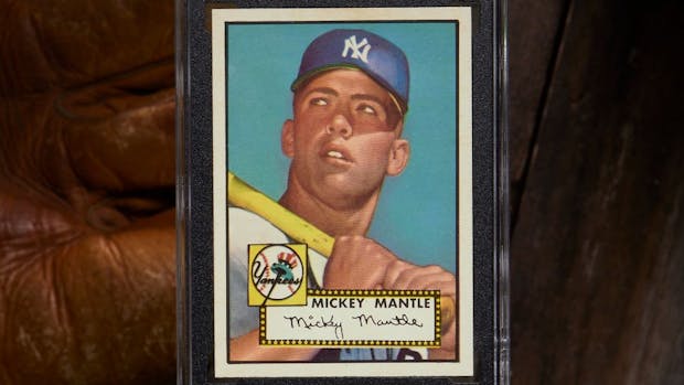The 1952 Topps baseball card of late Hall of Famer Mickey Mantle that sold for a record $12.6m. (Heritage Auctions)