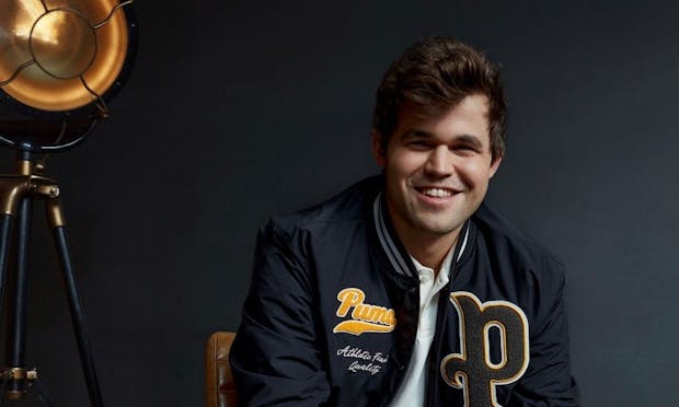 Magnus Carlsen has been able to attract blue chip companies  such as Puma into chess (Credit: Puma)