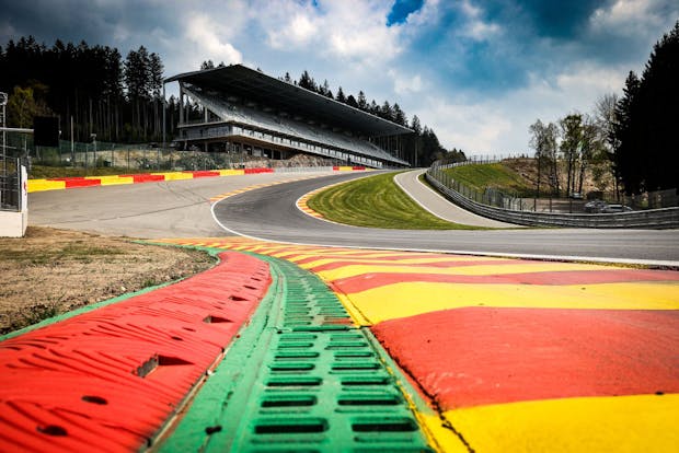 General view of the new grandstand at Raidillon and circuit building works on May 5, 2022 at Spa-Francorchamps, Belgium (by James Moy Photography/Getty Images)
