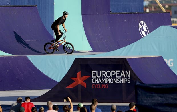 Action from BMX Freestyle on first day of 2022 European Championships in Munich (Photo by ANP via Getty Images)