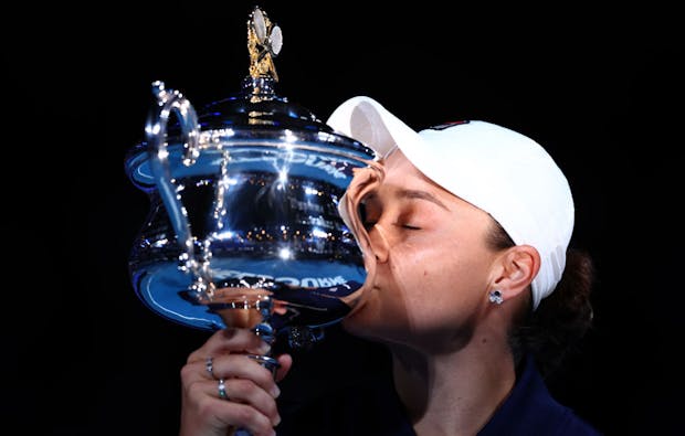 Ashleigh Barty after winning the Women’s Singles Final at the 2022 Australian Open. (Photo by Clive Brunskill/Getty Images)