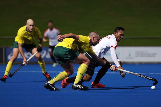 Action from the test match between Australia and Malaysia in Perth. (Photo by Paul Kane/Getty Images)