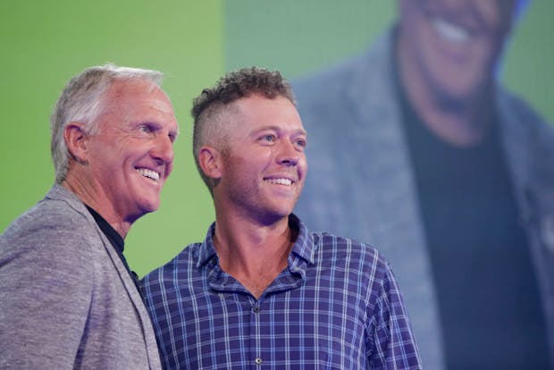 LIV Golf chief executive Greg Norman (left) and Talor Gooch (Credit: Getty Images)
