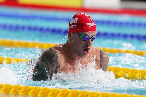 Adam Peaty competes during semi final of Men's 50m Breaststroke on day four of Birmingham 2022 Commonwealth Games (Photo by Ian MacNicol/Getty Images)