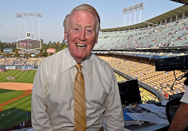 The late Vin Scully, who spent 67 years as the voice of Major League Baseball's Los Angeles Dodgers. (Photo by Jayne Kamin-Oncea/Getty Images)