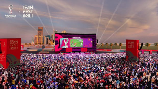 A rendering of the planned Fifa Fan Festival at the upcoming 2022 World Cup in Qatar. (Fifa)