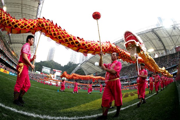 Action from the Hong Kong Sevens event in 2019. (Photo by Hannah Peters/Getty Images)