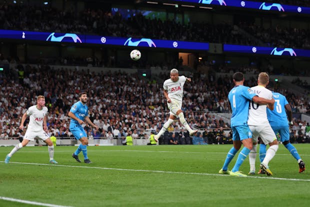Action from the Uefa Champions League match between Tottenham Hotspur and  Olympique Marseille. (Photo by Marc Atkins/Getty Images)
