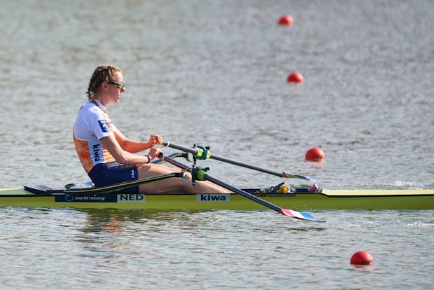 Karolien Florijn of the Netherlands in action at the 2022 World Rowing Championships in Racice. (Photo by Adam Nurkiewicz/Getty Images)