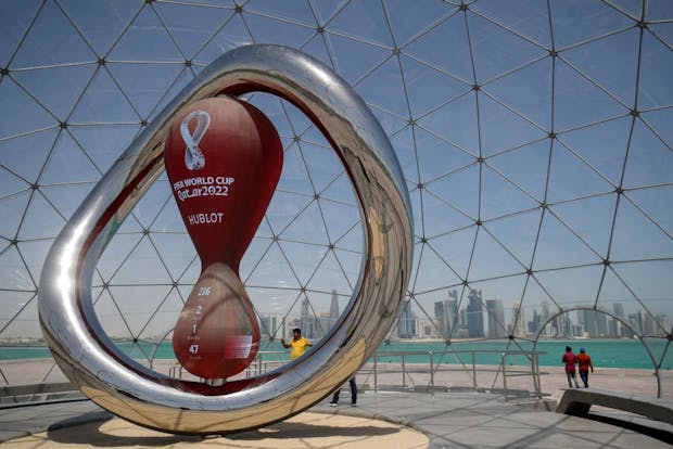 The 2022 Fifa World Cup countdown clock at Doha's corniche (by Igor Kralj/Pixsell/MB Media/Getty Images)