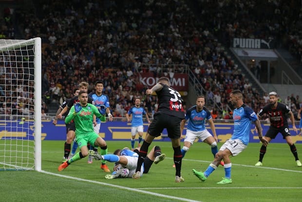 AC Milan takes on SSC Napoli during a Serie A match on September 18, 2022 (by Jonathan Moscrop/Getty Images)