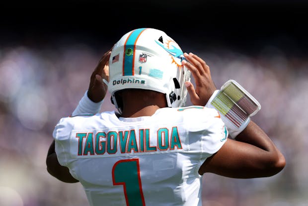 Miami Dolphins quarterback Tua Tagovailoa. (Photo by Rob Carr/Getty Images)