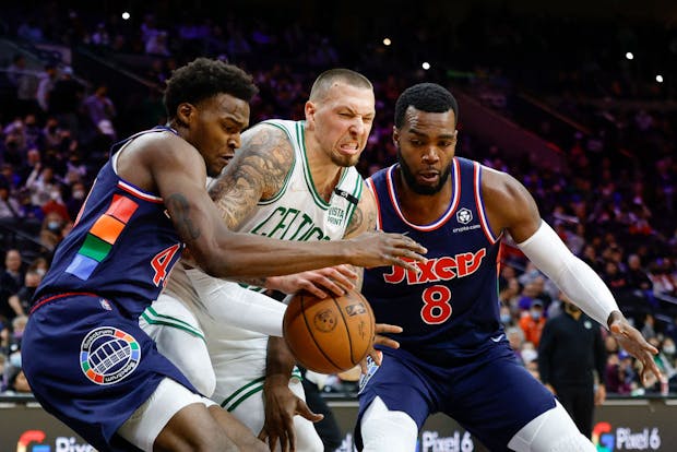 National Basketball Association action between the Philadelphia 76ers and Boston Celtics. (Photo by Tim Nwachukwu/Getty Images)